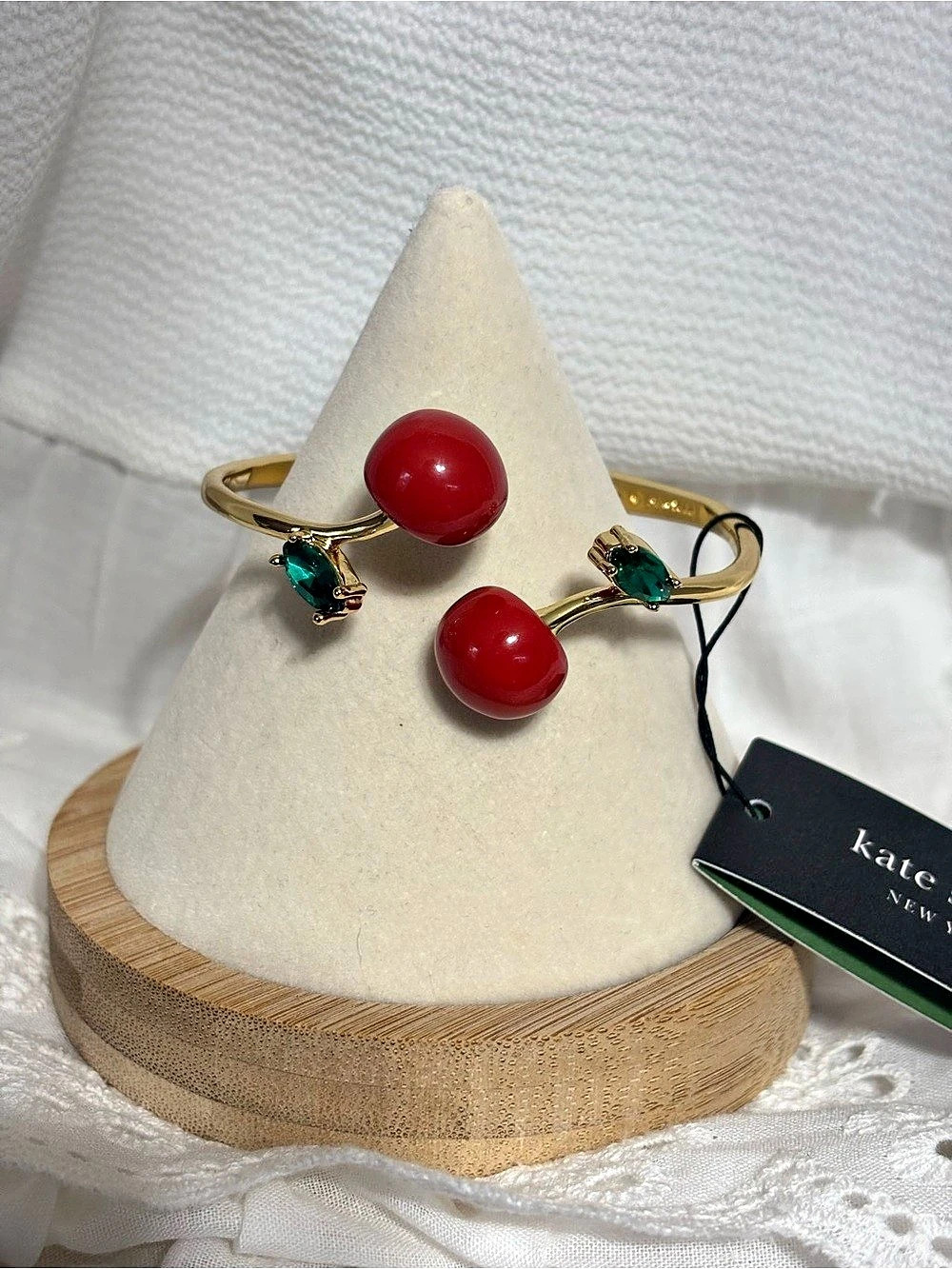 kate spade new york Ma Cherie Cherry Open Hinged Cuff Bracelet Cherry Motif Cuff